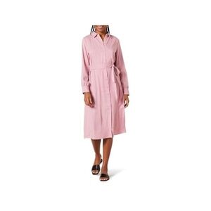 Amazon Pink Long Sleeve Belted Shirt Dress
